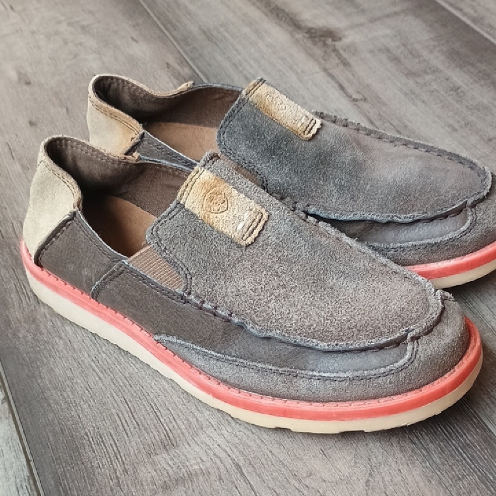 Ariat Kids' Gray and Tan Slip-On Loafers